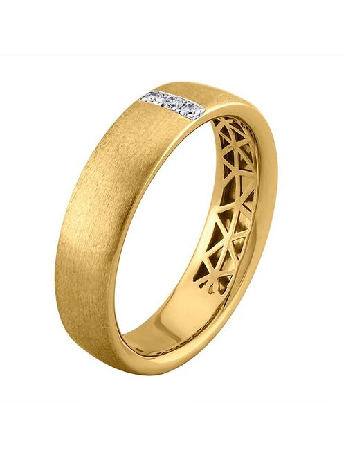 LOVE CLOUD Men's 10k Gold Diamond Accent Fashion Wedding Band Ring