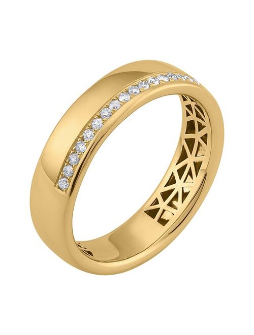 Men's LOVE CLOUD 10k Yellow Gold 1/5 Carat T.W. Diamond Row Wedding Band