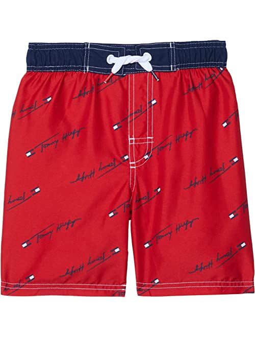 Tommy Hilfiger Kids Tommy Logo Script Swim Trunks (Big Kids)