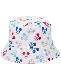 Boys' Mickey Mouse & Cars Lightning McQueen Bucket Hat - Reversible Sun Hat (Age: 12 Months - 7)