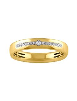 LOVE CLOUD 10k Gold Accents Round Cut Diamond Wedding Band