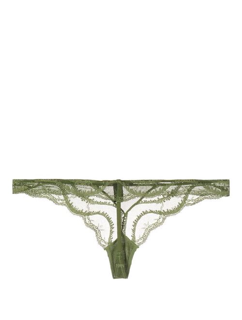 Kiki de Montparnasse mesh-detail lace-trim thong