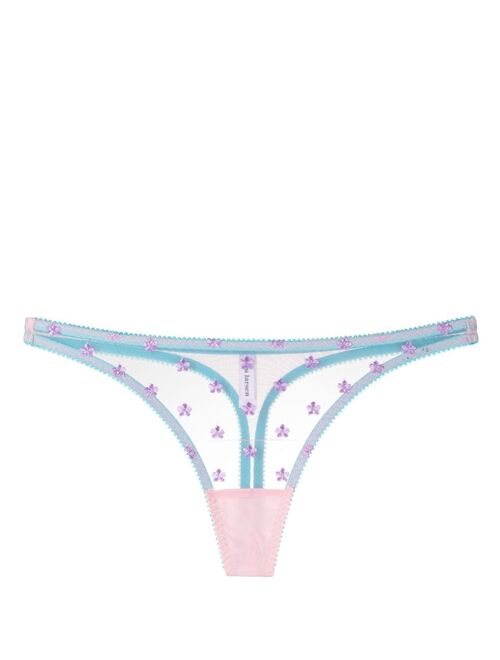 Dora Larsen floral-embroidery thong