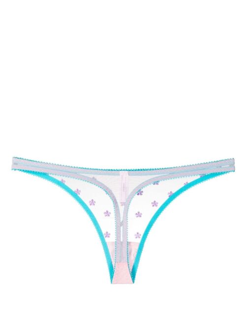 Dora Larsen floral-embroidery thong