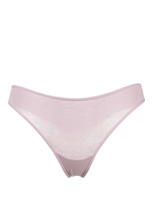 Baserange low-rise semi-sheer thong