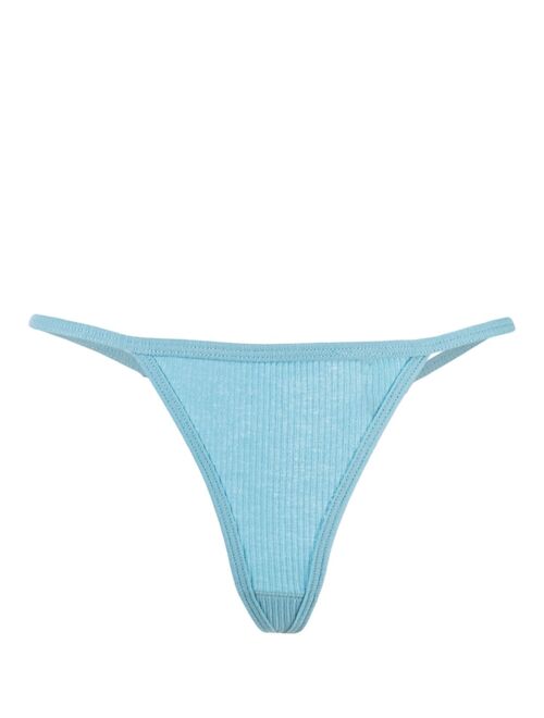 Baserange ribbed-knit organic cotton thong