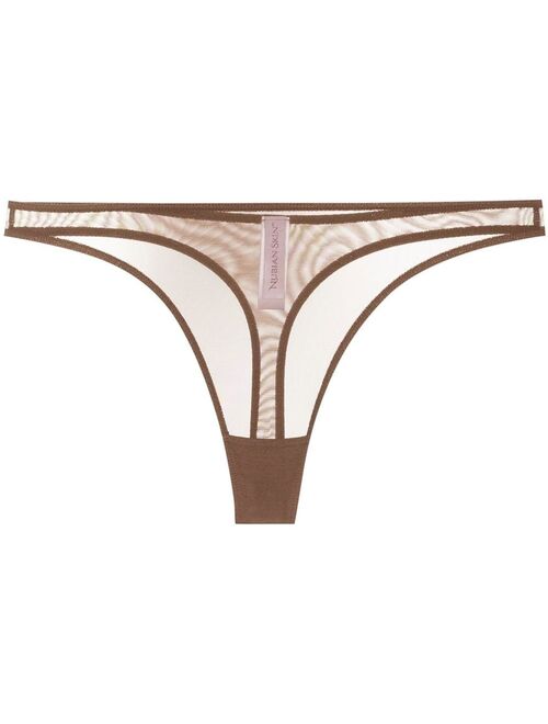 Nubian Skin tulle-panel low-rise thong 3-pack