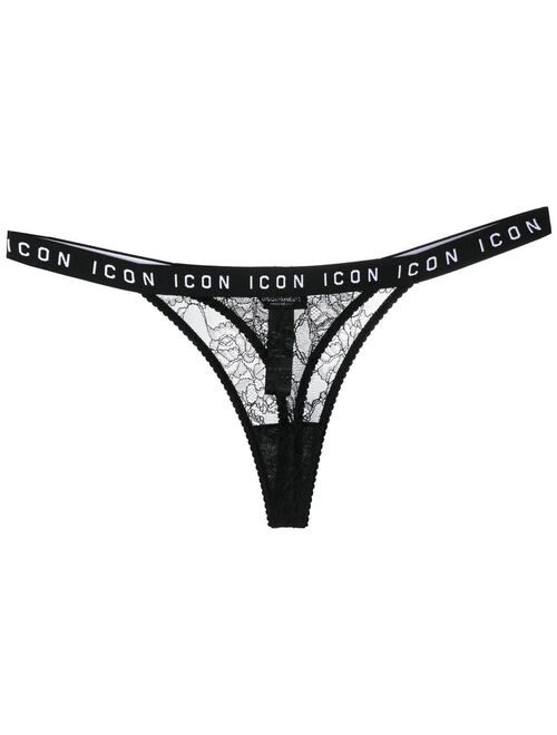 Dsquared2 Icon-waistband lace thong