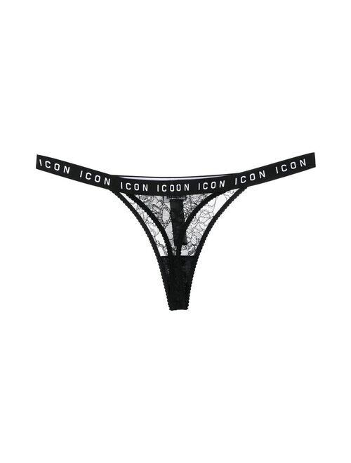 Dsquared2 Icon-waistband lace thong