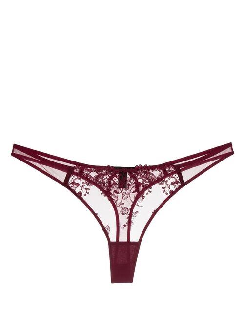 Kiki de Montparnasse Juliette embroidered tulle thong