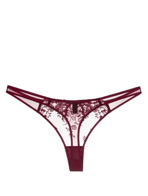 Kiki de Montparnasse Juliette embroidered tulle thong