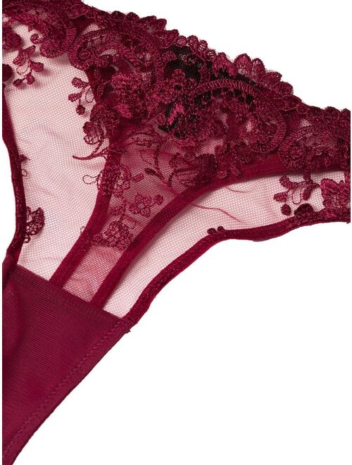 Kiki de Montparnasse Juliette embroidered tulle thong