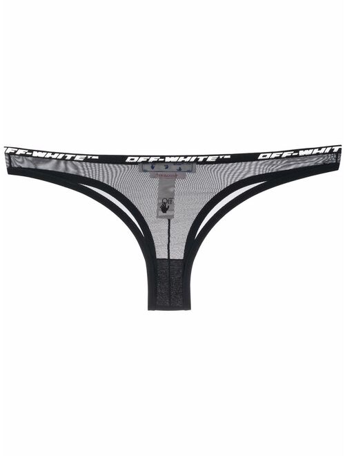 Off-White logo-print thong