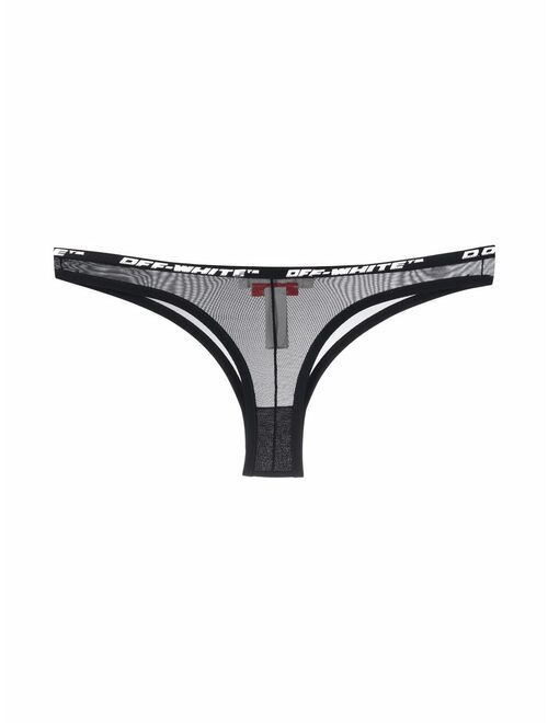 Off-White logo-print thong