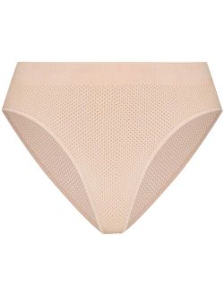 Baserange high-waisted mesh-panel briefs