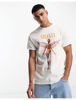 short sleeve nirvana t-shirt in white