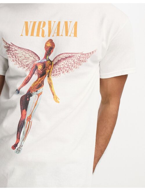 River Island short sleeve nirvana t-shirt in white