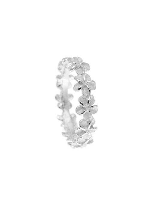 Arthur'S Jewelry 925 sterling silver Hawaiian 5mm plumeria flower lei ring size 2-11