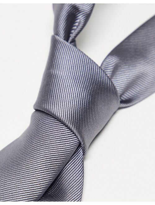 River Island twill tie in gray