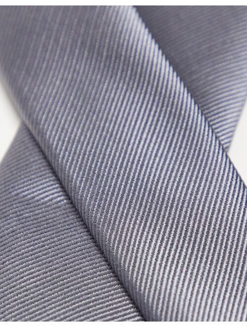 River Island twill tie in gray