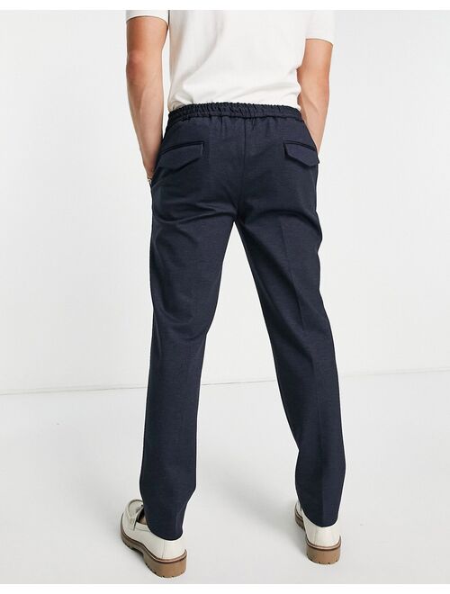 River Island textured jersey smart pants in navy - part of a set