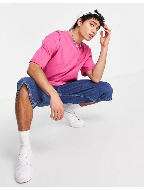 River Island oversized t-shirt in pink heather