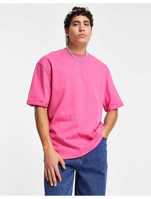 River Island oversized t-shirt in pink heather