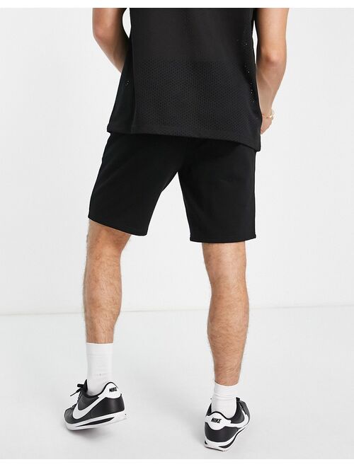 River Island slim jersey shorts in black