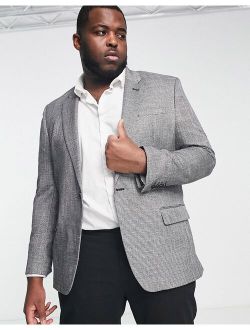 Big & Tall houndstooth blazer in gray