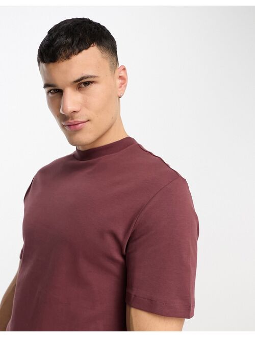 River Island Studio slim t-shirt in light brown