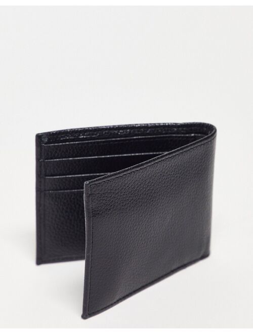 River Island pebbled bifold wallet in black