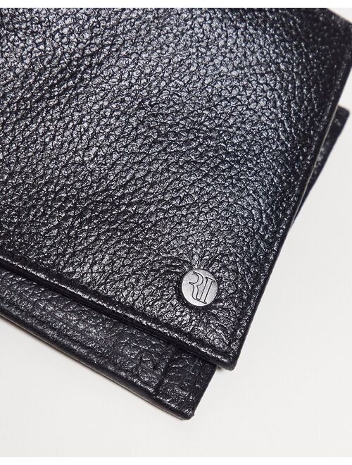 River Island pebbled bifold wallet in black