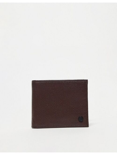 River Island pebbled bifold wallet in brown