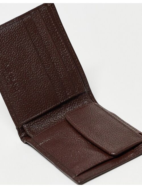 River Island pebbled bifold wallet in brown