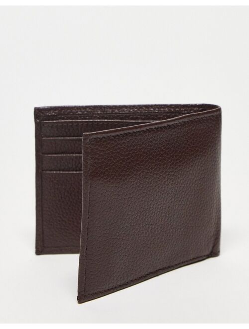 River Island pebbled bifold wallet in brown