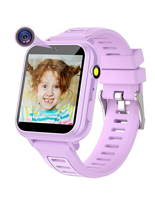 Sedzofan Smart Watch for Kids, Gift for Girls Age 6-12, 24 Puzzle Games HD Touchscreen Kids Watches with MP3 Music Video Pedometer Flashlight 12/24 hr Educational Toys fo