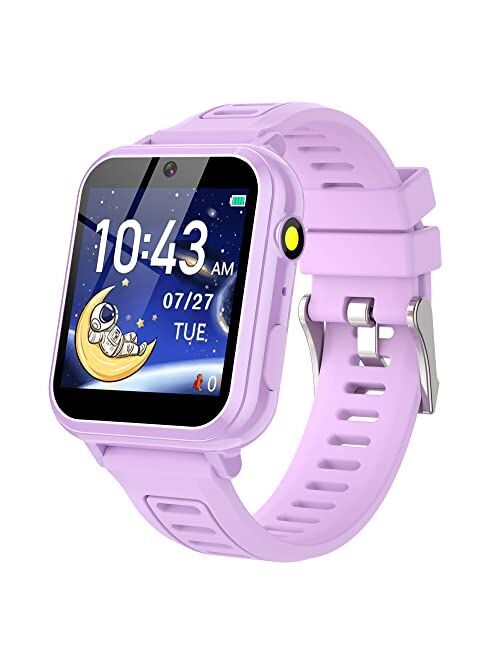 Aiwiep Smart Watch for Kids,Kids Smart Watches Girls with 24 Games Music Player Camera Alarm Clock Calculator Stopwatch 12/24 hr Touch Screen for Kids Age 3-12 Birthday E