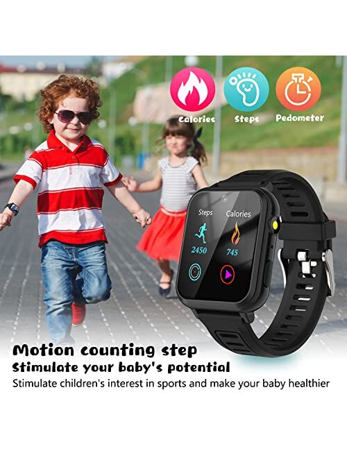 Retysaz Kids Smart Watch,24 Game Smart Watch for Kids, Fashion Smartwatches for Children 3-14 Great Gifts to Girls Boys (Blue)