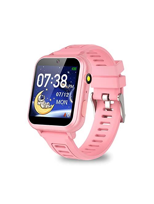 Retysaz Kids Smart Watch,24 Game Smart Watch for Kids, Fashion Smartwatches for Children 3-14 Great Gifts to Girls Boys (Blue)