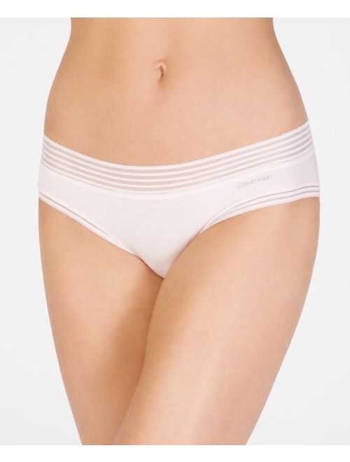 CALVIN KLEIN Striped-Waist Hipster Underwear QD3672