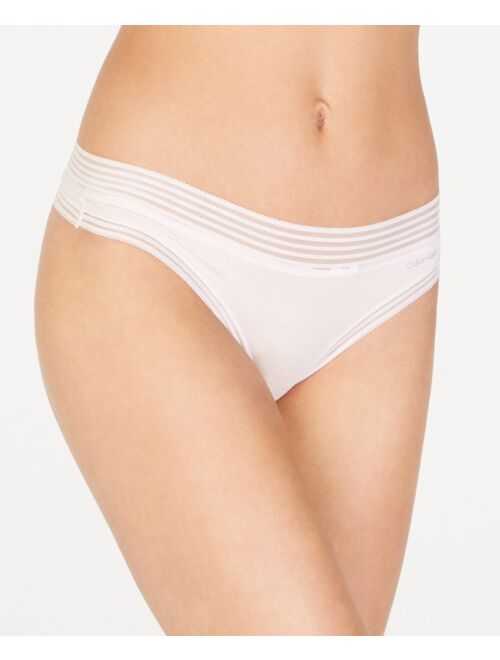 CALVIN KLEIN Striped-Waist Thong Underwear QD3670