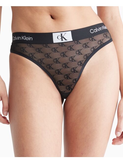 CALVIN KLEIN Women's 1996 Logo Lace Modern Thong Underwear QF7182