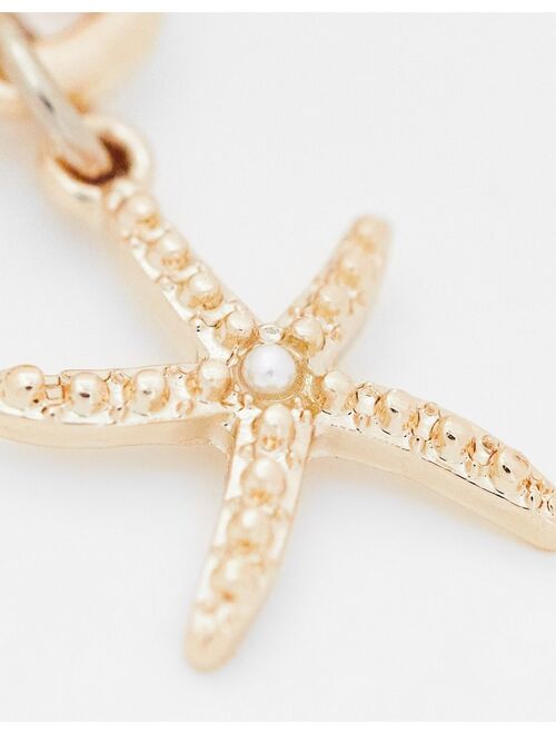 River Island starfish necklace in gold tone