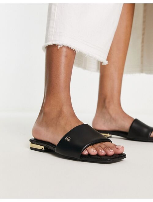 River Island padded flat sandal in black