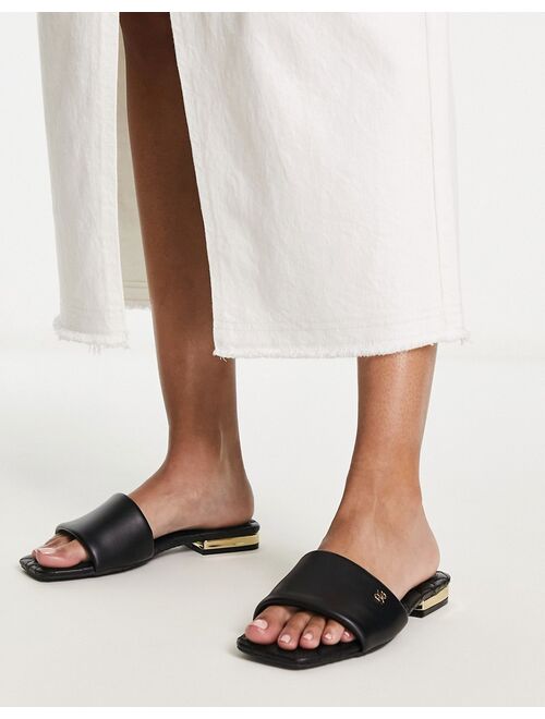 River Island padded flat sandal in black