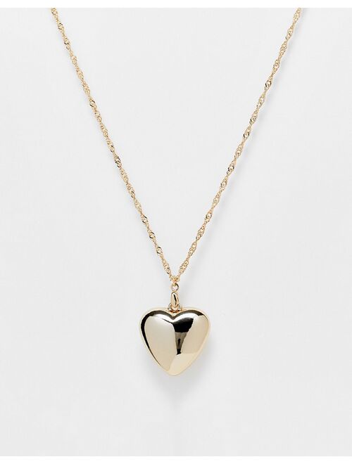 River Island necklace with puff heart pendant