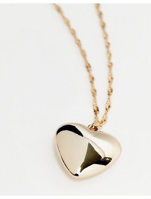 River Island necklace with puff heart pendant