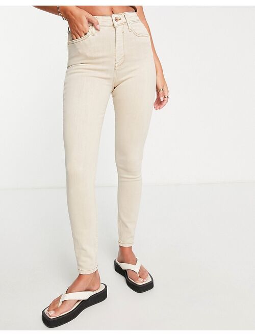 River Island high rise sculpt skinny jean in ecru