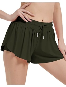 Memorose Flowy Shorts for Women Cute Casual Butterfly Shorts Summer Workout Athletic Shorts Yoga Running Biker Exercise Tennis Skirts