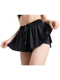 Cookayler Womens Athletic Butterfly Shorts Flowy Running Skirts Summer Casual Biker Yoga Gym Tennis Workout High Waisted Spandex Skorts